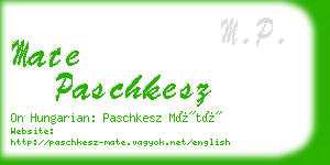 mate paschkesz business card